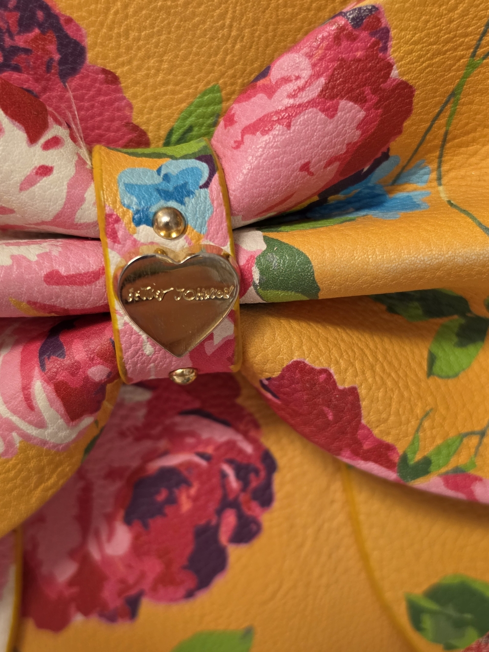 Betsey Johnson Yellow Floral Bow Top-Handle Satchel - Picture 4 of 5